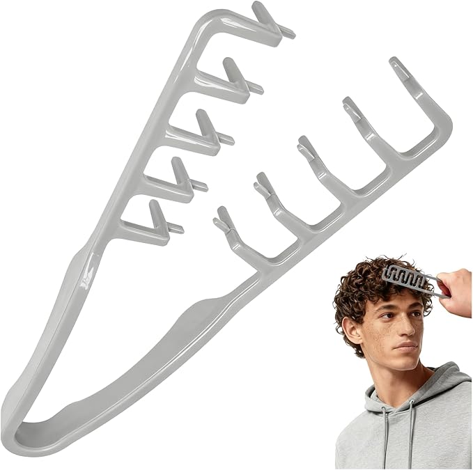 Texture Comb, Volumizing Fluffy Texture Styling Comb for Men and Women, Wide-Tooth Texturizing Styling Tool for Volume & Fringe Parting, Grey