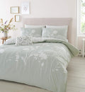Catherine Lansfield Meadowsweet Floral Reversible King Duvet Cover Set with Pillowcases Green