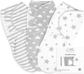 Little Seeds Swaddle Blanket 0-3 Months, 3-Pack Organic Cotton Baby Swaddles - Swaddles for Newborns Infant Boys & Girls, Soft & Snug Hip-Healthy Swaddling Blankets