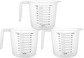 ASelected 3pk Plastic Measuring Jugs 1 Litre, Clear Measuring Cup with Handle Plastic Jugs with Easy-to-Read Measurements for Kitchen Baking with Measuring Scale Easy Pour