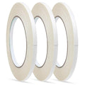 3 Rolls Double Sided Tape Adhensive Sticky Tapes for DIY Craft,Gift,Photos,Documents,Wallpaper,Card Making-6mm(1/4 inch) Wide and 15m Long