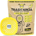 Trash Ninja Bin Freshener - Bin Odour Eliminator with Activated Charcoal, Reusable Bin Deodoriser and Freshener, Stick On Air Freshener for Bins, Bin Smell Eliminator with a Fresh Citrus Scent
