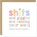 Shits & Giggles Baby Card, Baby Shower Card, Card for New Mum, Card for New Baby, Mummy To Be Arrival Card, Pregnancy Card