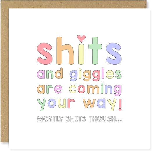 Shits & Giggles Baby Card, Baby Shower Card, Card for New Mum, Card for New Baby, Mummy To Be Arrival Card, Pregnancy Card