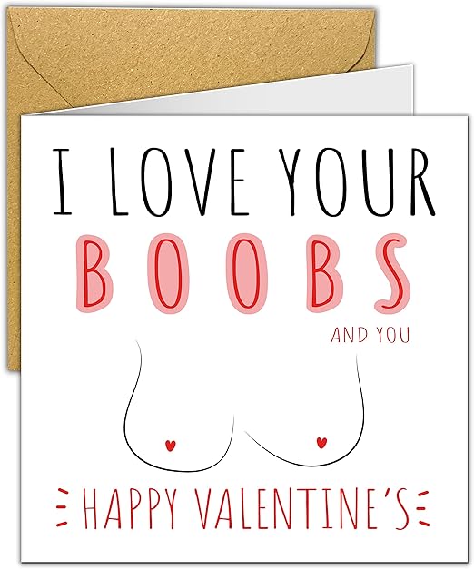 Funny and Rude Valentines Card Wife | Valentine’s Day Card for Girlfriend |Boobs Joke Boyfriend Husband Him Her Anyone