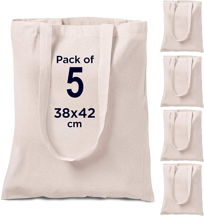 CENTRIX Natural Cotton 15 X 16 inch reusable grocery bags, 5.5 oz cotton canvas tote, eco friendly super strong washable great choice for promotion branding and gift