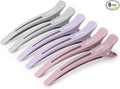 AIMIKE 6pcs Duck Billed Hair Clips for Styling & Sectioning, No Crease, Salon & Cutting Clips with Silicone Band