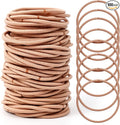 100pcs Elastic Hair Bobbles Khaki, 2mm Thin Elastic Hair Bands Small Hair Ties Hairbands for Kids Soft Hair Bands withou Metal Ponytail Holder