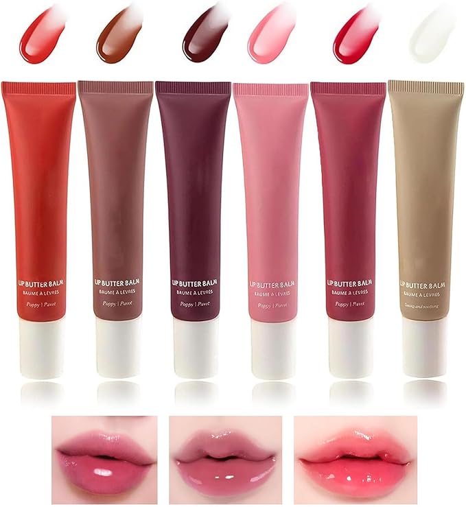 6PCS Lip Balm, Hydrating Lip Gloss Set, Moisturizing Lip Care for Daily Use at Work or Travel, Nourishing Lip Treatment for Soft and Smooth Lips