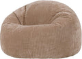 icon Kingston Cord Bean Bag, Mocha Brown, Large Adult Bean Bag Chair with Filling Included, Comfy Chair, Pouffe Footstool, Living Room Furniture, Bedroom Furniture