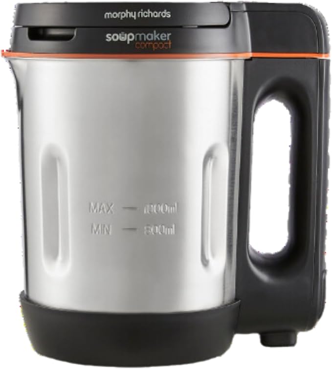 Morphy Richards Compact Soup Maker 501021 Stainless Steel, Black & Stainless Steel, 1 Litre, 900 W