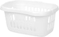 High Grade Plastic Large 60L Hipster Laundry Basket Hamper Clothes Washing Bedding Linen Storage Basket (Ice White)