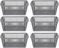 25 cm Silver Plastic Handy Basket Storage Basket - Pack of 6