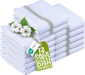 Utopia Towels - 200 GSM Grey Dish Towels(12 Pack - 38 x 64 cm) 100% Cotton Dish Cloths Absorbent Bar Cloth, Kitchen Tea Towel for Catering, Drying and Washing
