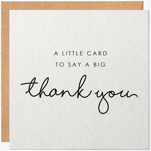 Thank You Card for Teacher - Beautiful and Elegant Thank You Greeting Card for Any Occasion With Blank Inside/for Men, Women, Kids, White