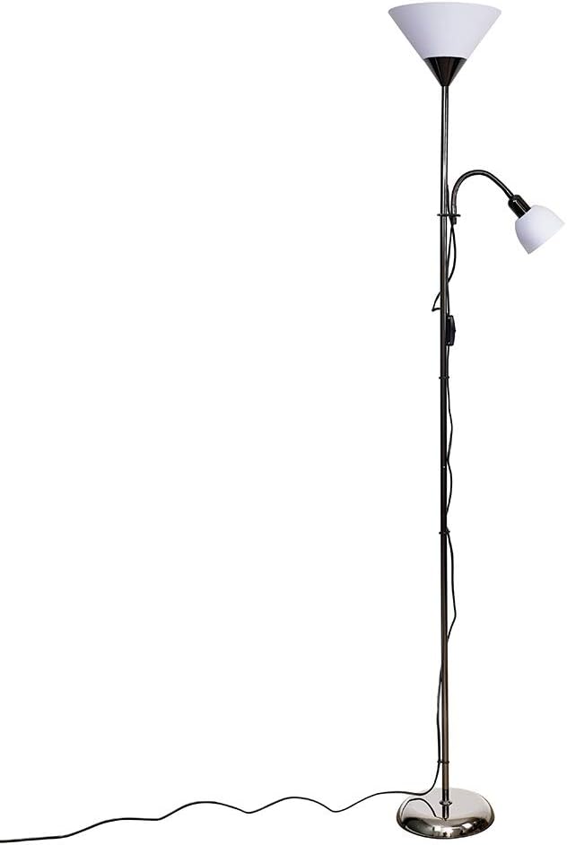 MiniSun | Modern Black Brushed 2 Way Mother/Father and Child Floor Lamp | Floor Lamps & Torchieres, Home Décor & Improvement Essential | Includes LED Bulbs[Energy Class E]