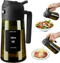Olive Oil Dispenser and Sprayer, 16oz/470ml Glass Light-Proof Pour Bottle, Kitchen Gadgets Accessories for Air Fryer, Cooking, Salad, and BBQ