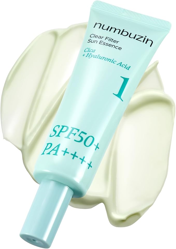 numbuzin No.1 Sunscreen | Clear Filter Sun Essence | No White Cast, Hydrating, Moisturizing, Cools Down, Light Finish | 50ml