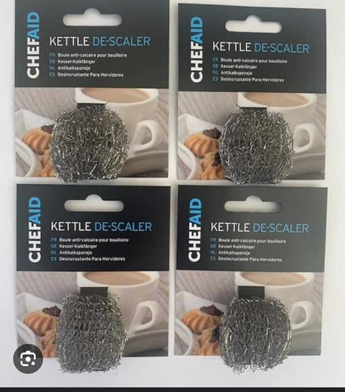4 X Chef Aid Stainless Steel Doughnut Kettle Descaler, Silver