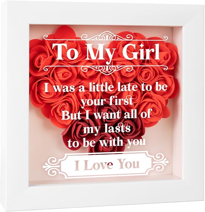 Valentines Day Gifts for Her, Romantic Rose Gifts for Her, Anniversary Wedding Gifts for Her Girlfriend Wife Fiancee GF, Birthday Love Gifts for Her, Forever Rose Shadow Box.