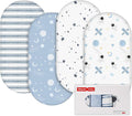 GLLQUEN BABY 4Pack Moses Basket Fitted Sheets, Newborn Pram Sheets Fitted, 100% Microfiber Oeko-tex100 Cozy and Breathable Crib Baby Bassinet Sheets for Boy and Girl(Astronaut)