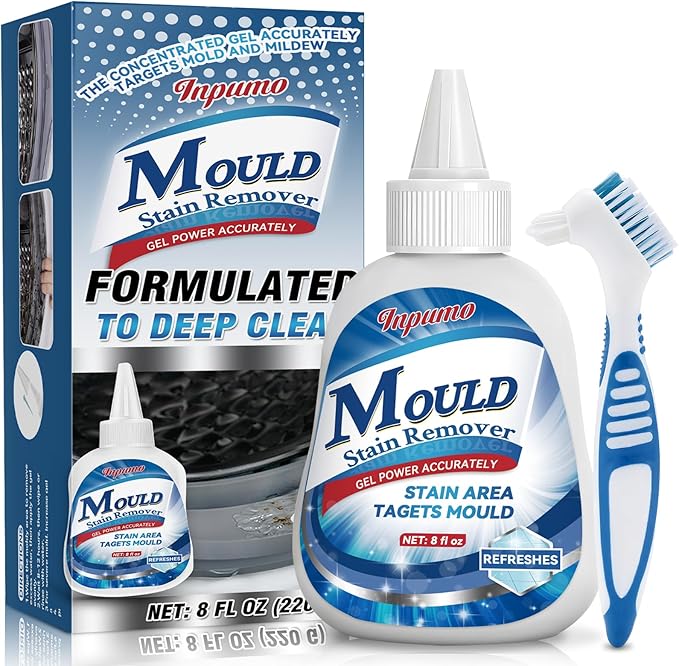 Mould Remover Gel, 8 Fl Oz Household Mould and Mildew Remover, Household Washing Machine Cleaner for Toilet Washing Machine Seal Bathroom Kitchen Sink Tile Grout Stains