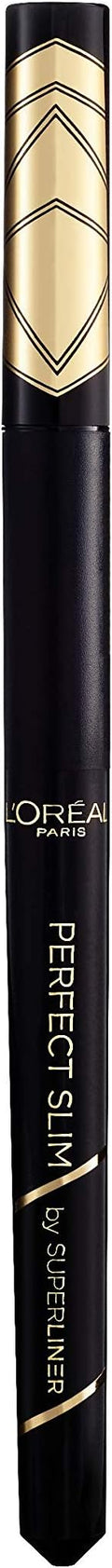 L'Oréal Paris Eyeliner with precise felt tip for the perfect eyeliner and irresistible eye make-up, super liner, perfect slim, no. 1 intense black, pack of 1