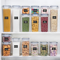 Vtopmart Set of 24 Airtight Food Storage Containers & Kitchen Storage Containers, BPA-Free Plastic Containers for Flour, Sugar and Baking Supplies, with 24 Labels (Black)