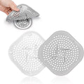 2 Pcs Silicone Drain Protector with Suction Cup, Shower Drain Cover, Hair Catcher, Sink Strainer, Plug Hole Cover and Bath Filter Trap for the Bathroom, Bathtub and Kitchen