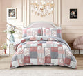 PRIME LINENS Duvet Cover Set 4 Pcs Polyester-Cotton Quilt Cover Bedding Set With Pillow Cases and Extra Fitted Sheet Included (Fine Decor, King)