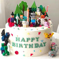 16pcs Cake Toppers Cake Decorations, 3D Happy Birthday Topper for NTN Game Cupcake Toppers Happy Birthday Cake Decorations for (3D-16)