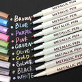 APOGO Metallic Marker Pens Scrapbook Pens for Black Paper, Arts and Crafts for Kids, Metallic Pens for Scrapbooking, Scrapbook Accessories, DIY Photo Album, Glass, Metal, Wood, Art Supplies