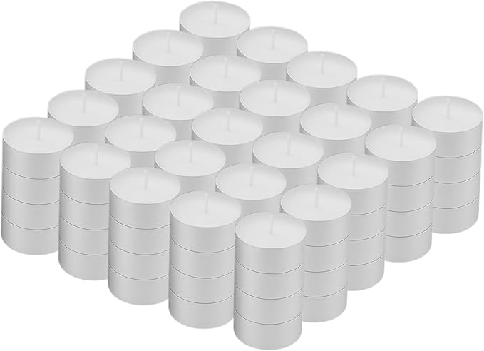 KARAN KING Unscented Tea Lights White, 8 Hour Long Burning TEALIGHT Candles - Long Lasting - Cotton Wicks - Smokeless (Weddings, Birthdays, Parties, Restaurants, Massage Parlors) (Pack of 100)[Energy Class A+++]