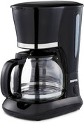 GEEPAS 1.5L Filter Coffee Machine | 800W Coffee Maker for Instant Coffee, Espresso, Macchiato & More | Boil-Dry Protection, Anti-Drip Function, Automatic Turn-Off Feature, Black