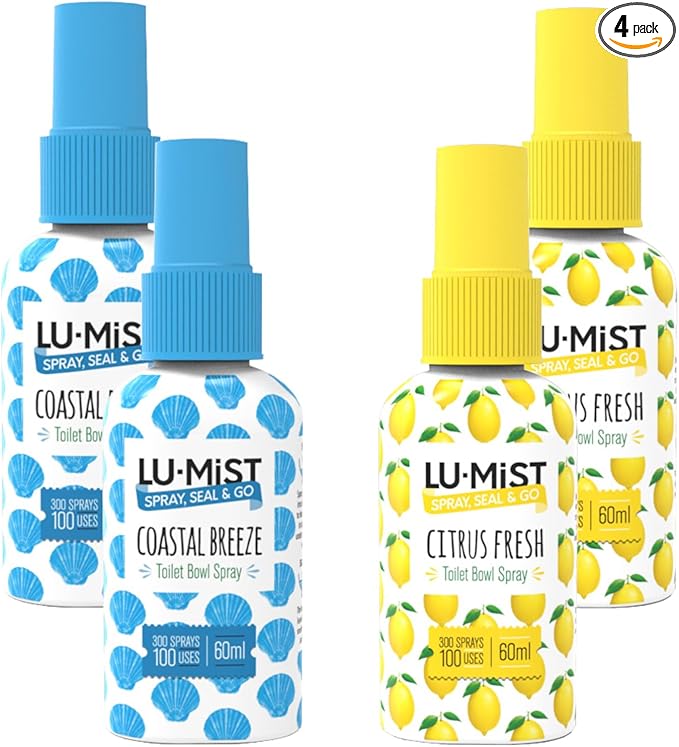 Lu-mist Lu-Mist 4 x 60ml Assorted Toilet Bowl Spray Pack (Citrus Fresh & Coastal Breeze)
