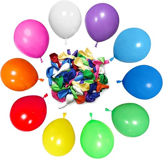Rainbow Balloons 50 pack 12 inch Multicoloured Latex Balloons Assorted Rainbow Balloons Birthday Balloons for Birthday Party Wedding Baby Shower