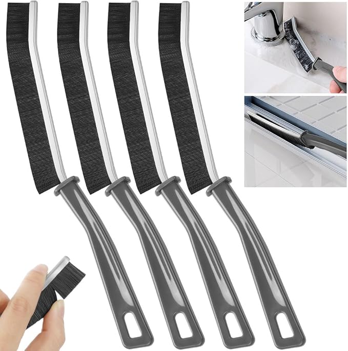 Vicloon Crevice Cleaning Brush, 4 Pcs Gaps Cleaning Brush, Bathroom Cleaning Brush, Window Groove Cleaning Brush, Crevice Cleaning Tools, Dead Corners Multifunctional Brushes for Home Kitchen