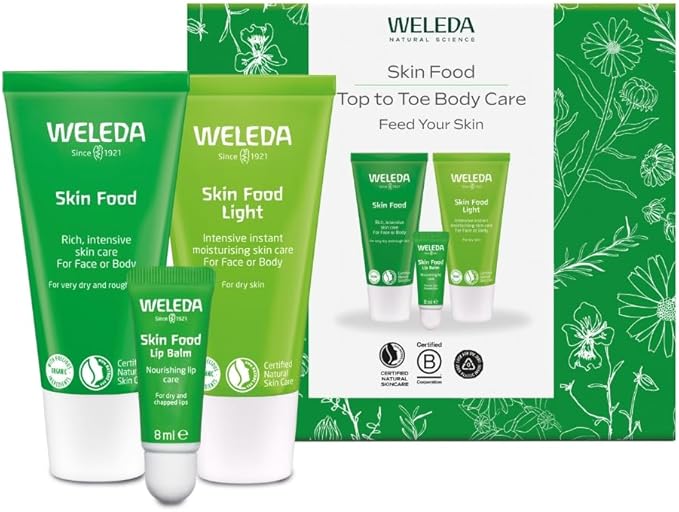 Weleda Skin Food Top to Toe Gift Set, Skin Care Set - Skin Food Original 30ml, Light 30ml & Lip Balm, for Women & Men, Multiple Uses, 100% Certified Natural, Organic