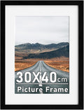 30x40cm Picture Frame with A4 Mount, Black 16x12 Photo Frames, 40x30cm Poster Frame with Safe Perspex Front, Wall Mounting