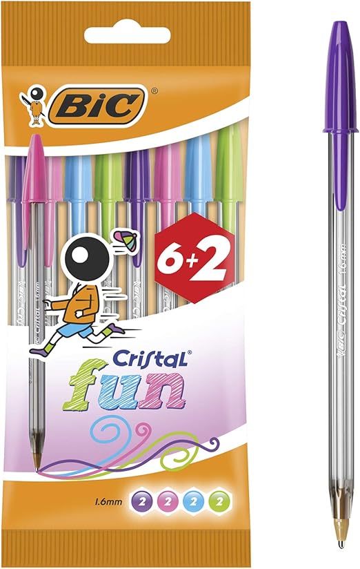 BIC 8963811 â€“ Pack of 6 + 2 Pens, Multi-Colour