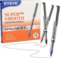 EYEYE 0.5mm Rollerball Pens Needle Tip, 12 Pack 3 Colours Extra Fine Point Roller Ball Pen Quick Dry, Liquid Ink Pens Fine Point Smooth Writing Pen for Colouring, Journaling, Office, School Supplies