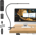 77 LED Dimmable Desk Lamp with Remote [3 Colour Temperatures & 10 Brightness Levels] 70cm Flexible Arm with USB Charger, Easy Clip on Reading Light, Led Table Lamp, Work Lamp for Home