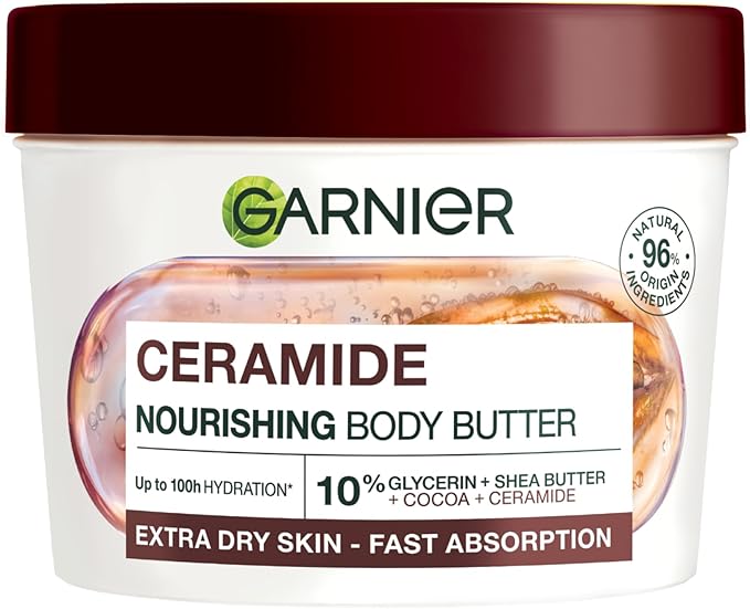 Garnier Body Superfood, Repairing Body Butter, With Cocoa & Ceramide, Body Butter for Very Dry Skin, Vegan Formula, Approved by Cruelty Free International, 380ml