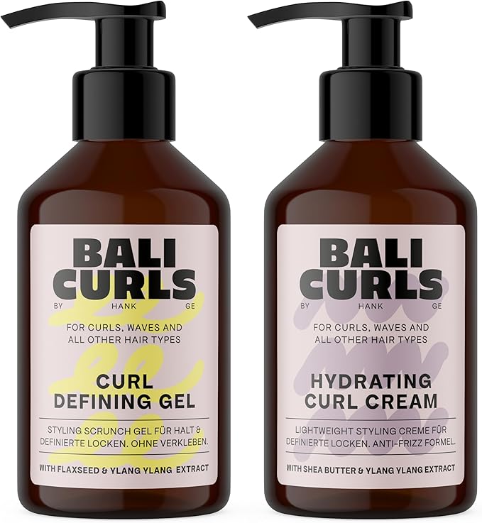 Bali Curls Curl Defining Set - Hydrating Curl Cream & Defining Gel (150 ml Each) - For Smooth, Defined Hair - Moisture, Definition & Hold without Gluing