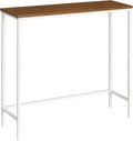 HOOBRO Console Table, Slim Console Table for Hallway, Metal Frame, Compact Display Table, Sofa Table for Small Spaces, Entryway, Living Room, Sturdy, White and Walnut EWH75XG01