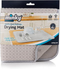 Minky Anti-Bacterial Drying Mat, Super Absorbent Quick-Drying Microfibre Draining Mat, Soft Dish Drying Mat for Kitchen, Cutlery Drainer for Sink, Machine Washable