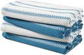 LANE LINEN Kitchen Tea Towels Set – 4 Pack (18” x 28”) 100% Cotton Dish Towels, Absorbent & Quick Drying Kitchen Cloth with Hanging Loop - Blue Saphire
