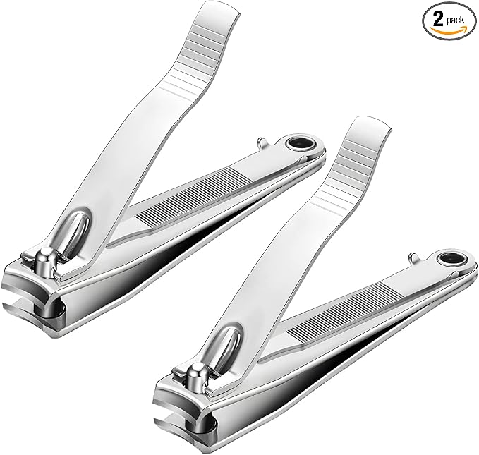 Nail Clippers 2 Pack Nail Cutter for Thick Toenails, Toenails Clippers with Heavy Duty Stainless Steel