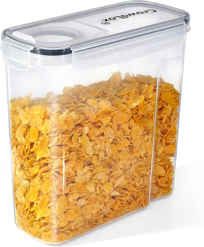 Cereal Storage Containers 4L Food Grade and BPA Free Sets with Lids Kitchen Storage & Organisation Food Containers Large Kitchen Organiser for Cornflakes (Single Unit)