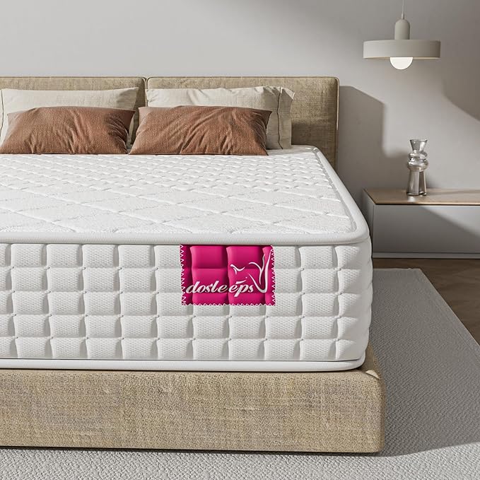 Single Mattress 3FT 9-Zone Pocket Sprung Mattress with Memory Foam and Tencel Fabric - Orthopaedic Mattress - Thickness:9.4 Inch,White …